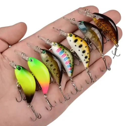 Señuelos de Pesca Minnow, 4g, 5cm, Wobbler, hundimiento lento, cebo duro de plástico Artificial, Crankbait para Lucio, aparejos de Pesca, 1 Uds.