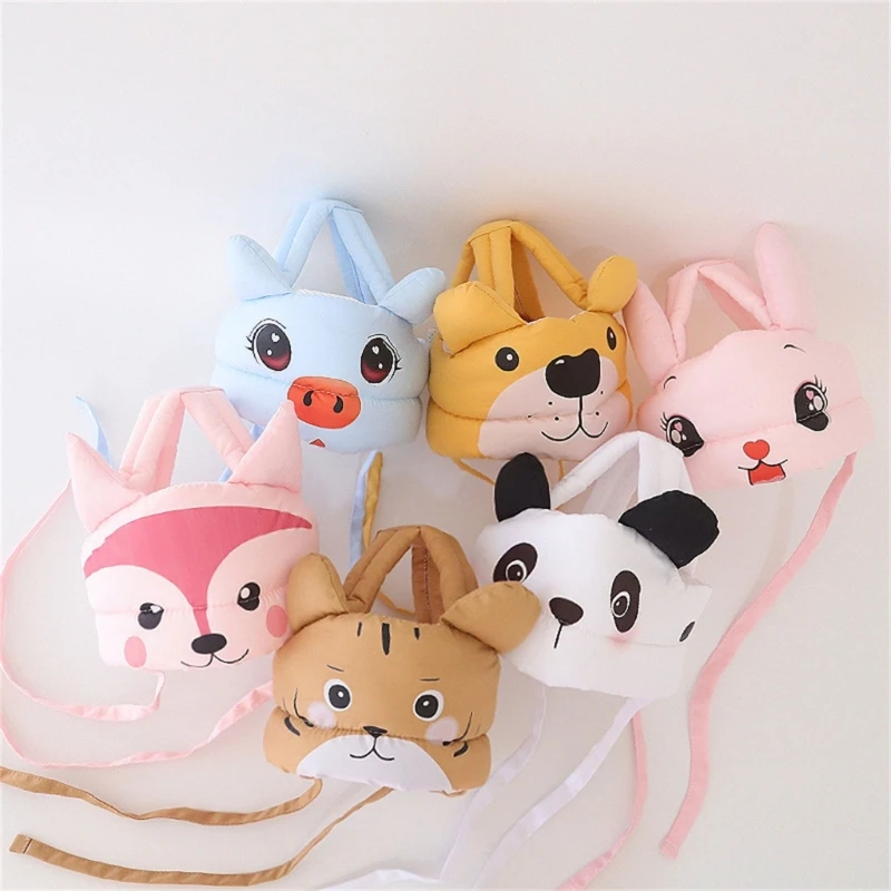 Baby Safety Helmets Hat Headguard Cartoon Animal Head Cushion Breathable Safety Hat Head Protector for Running Walking