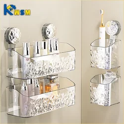 Acrylic Shelf Bathroom Rotating Suction Cup Shelf Kitchen Vanity No Punch Hanging Basket Storage Basket Sundry Organiser