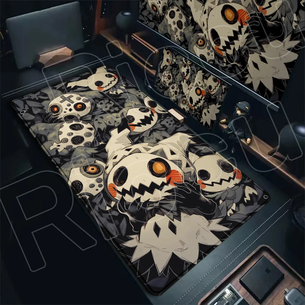 XXL Großes Mauspad Pokemon Mimikyu Büromatte Teppich Laptop Verriegelungskante Spiel-Tastatur Schreibtischunterlage Gummi-Tischmatte