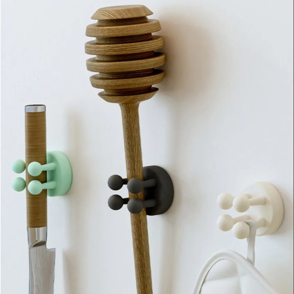 Must-have Silicone Toothbrush Holder Multifunctional No Punching Plug Holder Sticky Waterproof Hook Bathroom