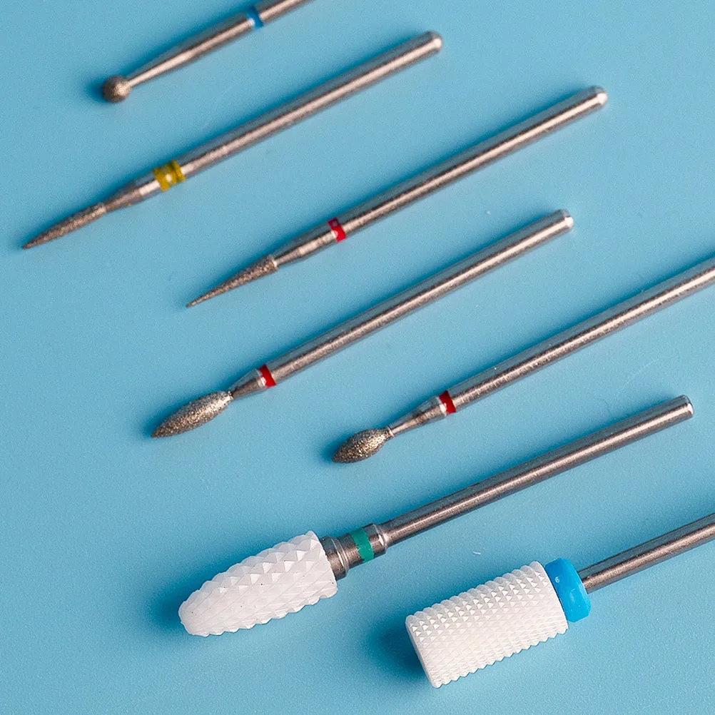 

7Pcs Portable Nail Drill Bits Set Easy to Operate Acrylic Gel Polish Remover for Home Salon Use Nail Drill Bits