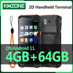 Escáner de código de barras con Android 11, lector de inventario inalámbrico, 4G, GPS, NFC, PDA, Terminal de mano resistente, colector de datos, 1D, 2D, QR, 4 + 64GB