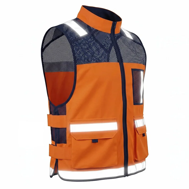 AYGHK Leadership Reflective Vest Vest Safety Suit Cycling Driving Traffic Construction Site Fluorescent Vest Clip image 3
