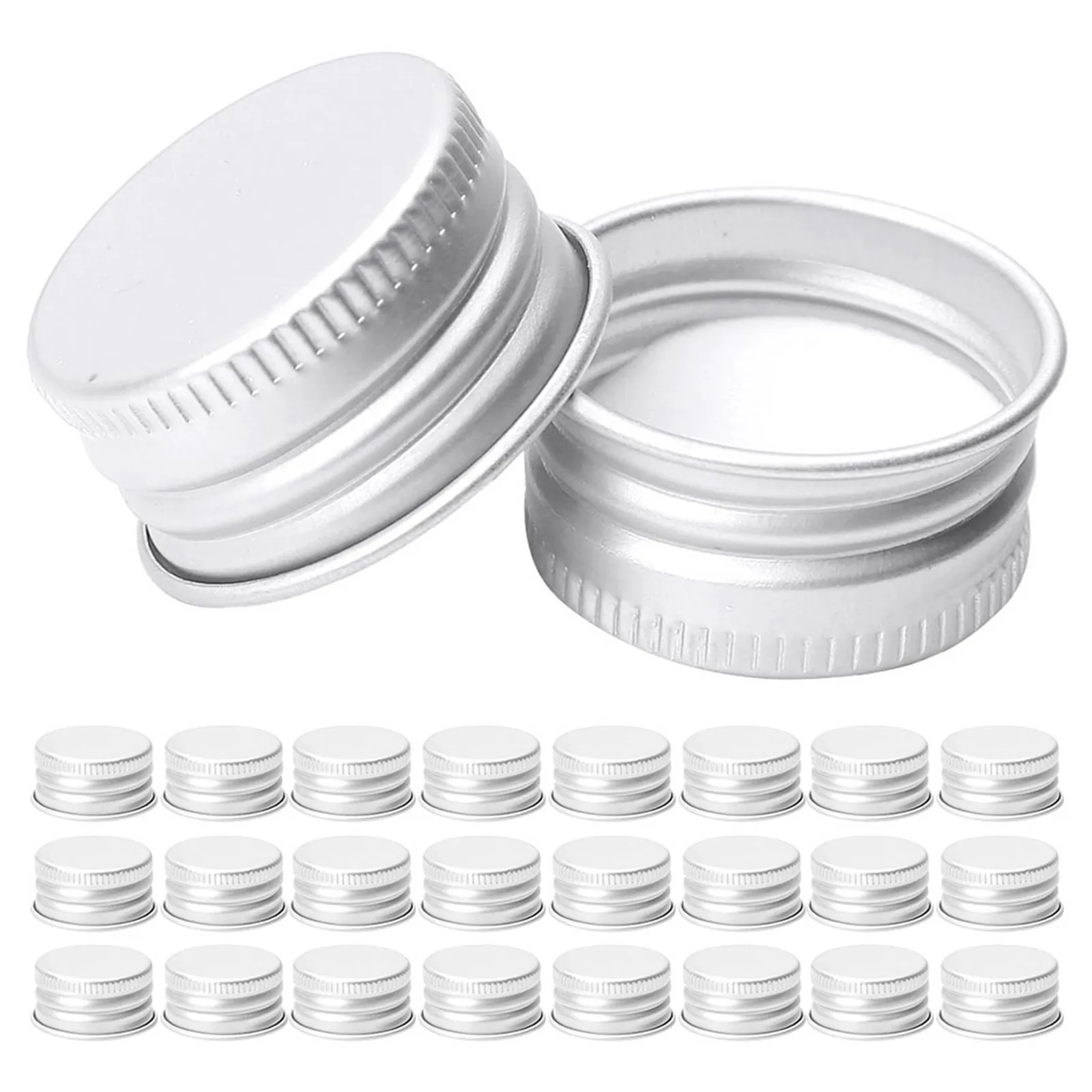 80Pcs Leak-Proof Aluminum Screw Bottle Caps Airtight Threaded Replacement Lids for Glass Jars Bottles Storage Metal Bottle Caps