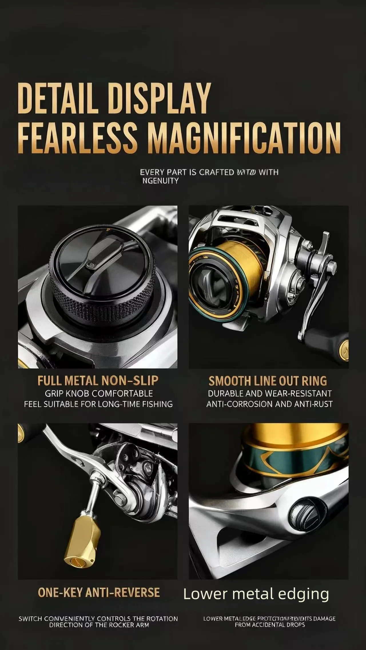 OKUMA 1000-7000 Vollmetall-Spinnrolle 7+1 Lager 5.1:1 Übersetzungsverhältnis 5KG Max. Bremskraft Universelle Köderrolle für Meer- und Süßwasser – Detail 21