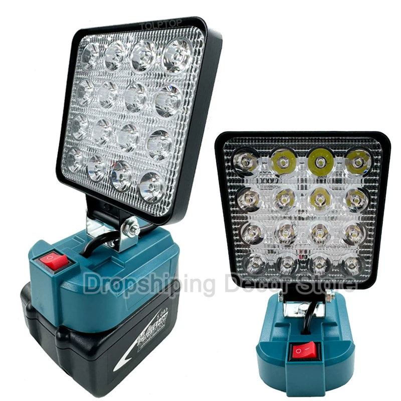 Imagem -02 - Cordless Led Luzes de Trabalho para Makita Lanterna Portátil Impermeável Iluminação Exterior Camping Lamp Li-ion Battery 14.4v 18v 4