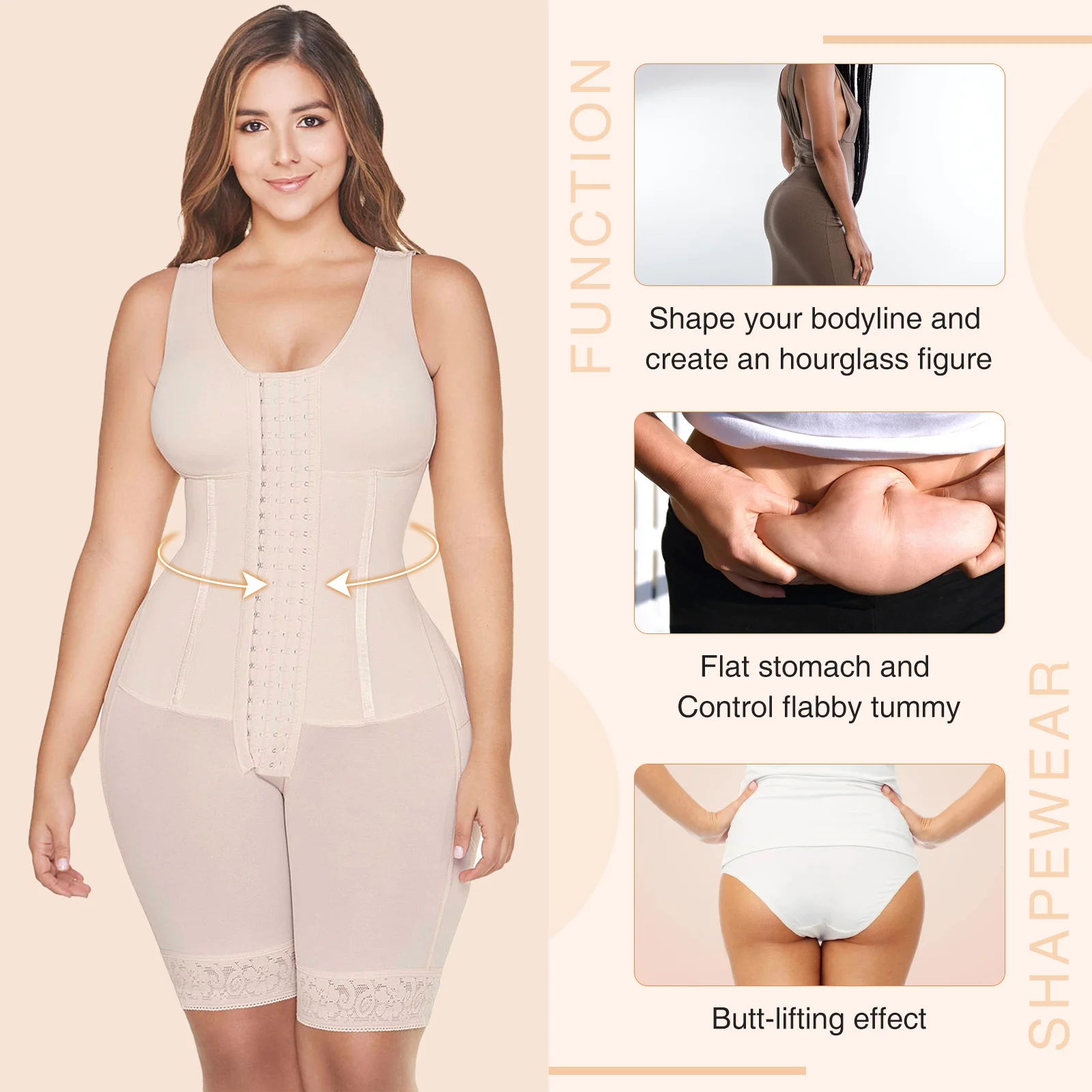 Fajas Colombians Postpartum Repair High Compression Girdles Long Torso Shapewear Women Slimming Belly Sheath with Steel Bones