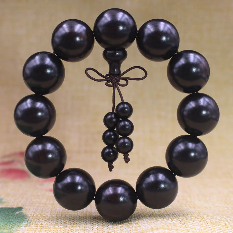 

Men's women's black bead bracelets and prayer , purple sandalwood Buddhist beads