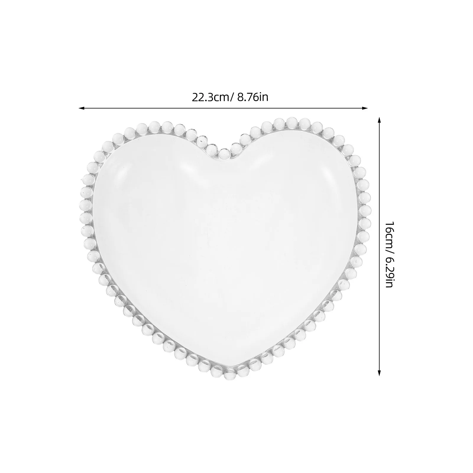 صينية مجوهرات كلاسيكية من الزجاج المنقوش على شكل قلب، منظم زينة، صينية عرض مجوهرات رومانسية لغرفة نوم النساء #3