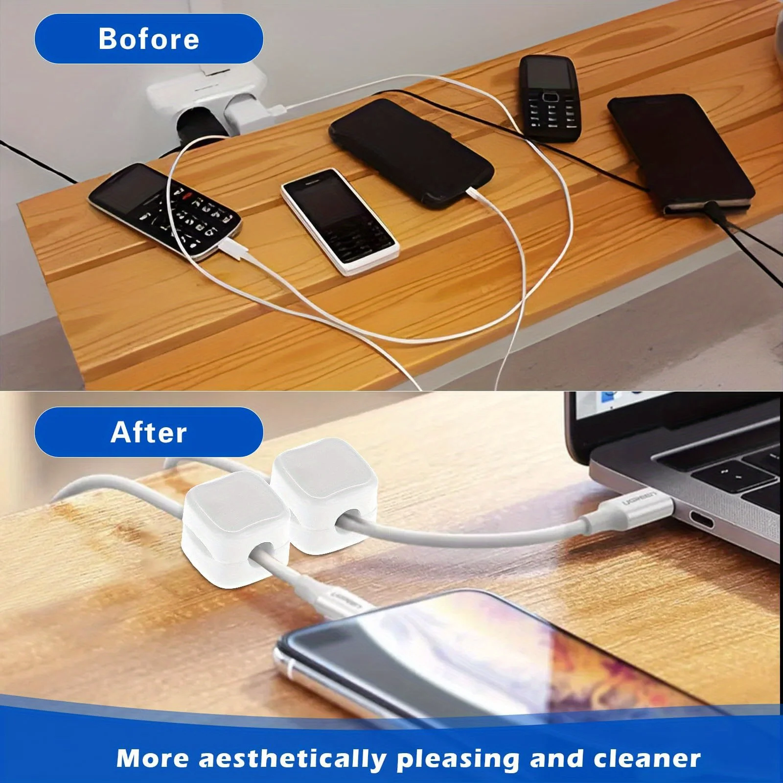 6PCS Cord Organizer, Cord Keeper, Cable Organizer Holder, Cable Management, Earbud and Charging Cable Winder and Organizer