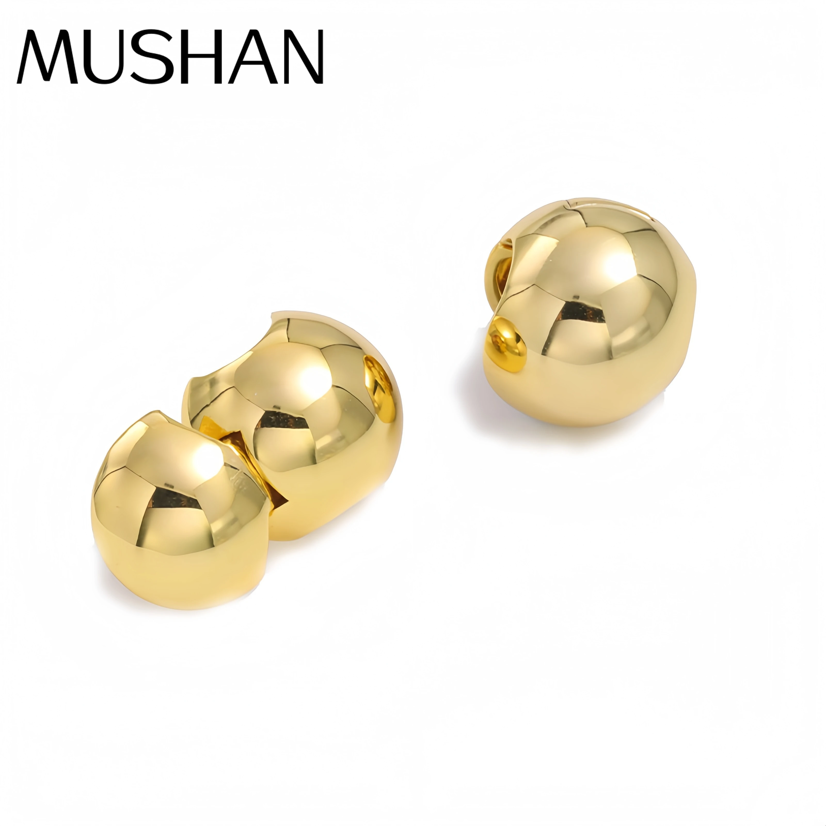

Роскошные брендовые металлические серьги Mushan с нишевым дизайном, новый стиль 2025 года, стильные и универсальные серьги-гвоздики высокого класса для женщин