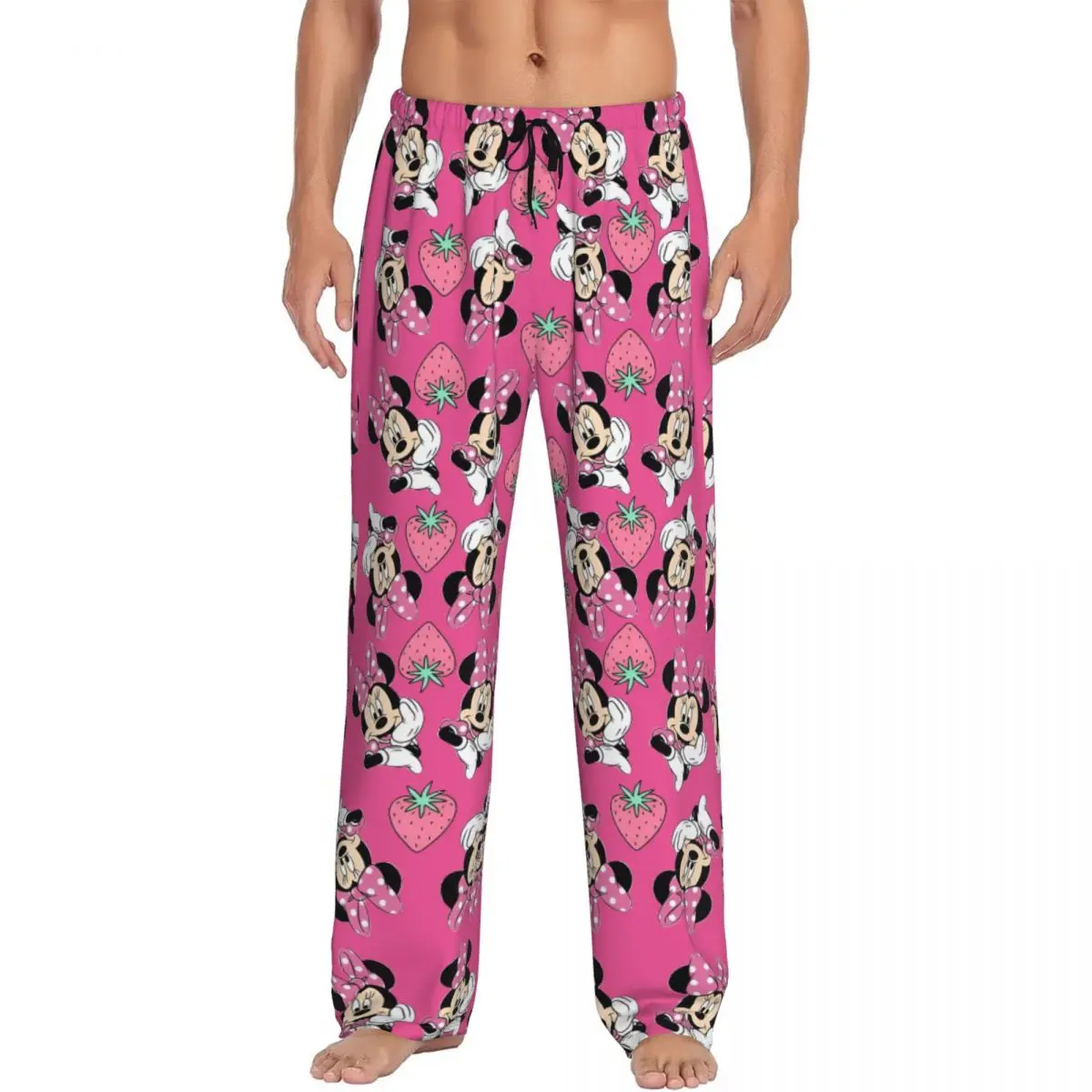 

Custom Print Minnie Mouse Anime Pajama Pants Men Cartoon Manga Sleep Sleepwear Bottoms with Pockets