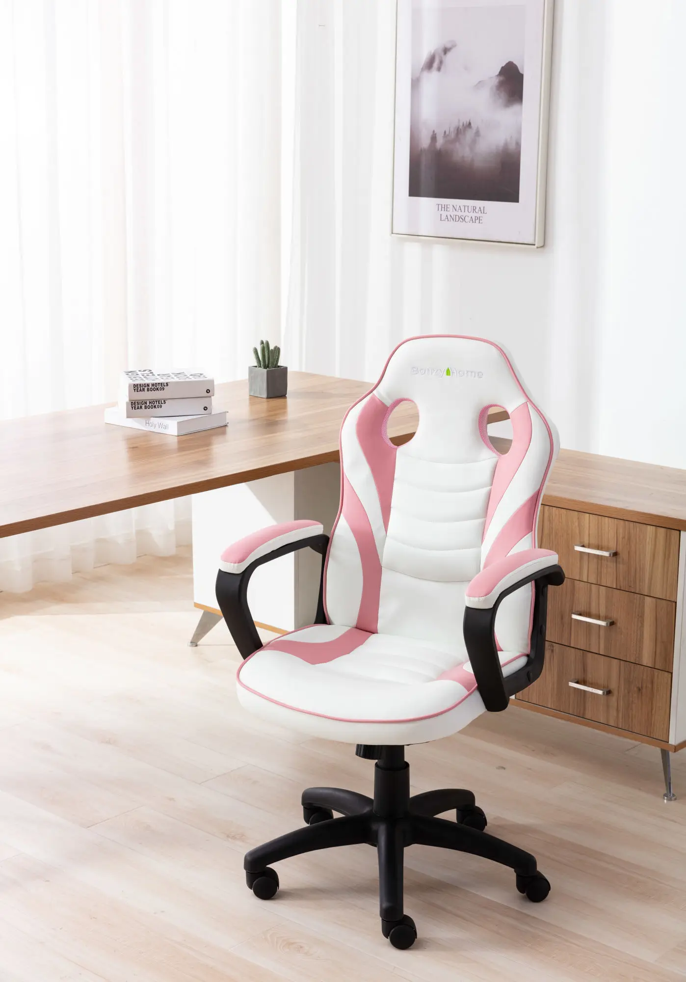 Gaming Chair Racing Style Office Swivel Computer Desk Chair Adjustable Ergonomic Conference Chair[US-W]
