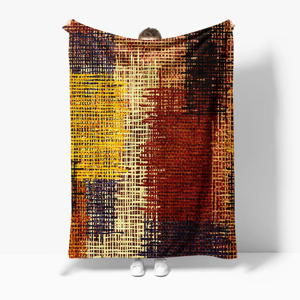 Multi-colored Textured Woven Blanket Throw Soft Cozy Bed Sofa Decorative Throw Blanket for Home Decor Gift
