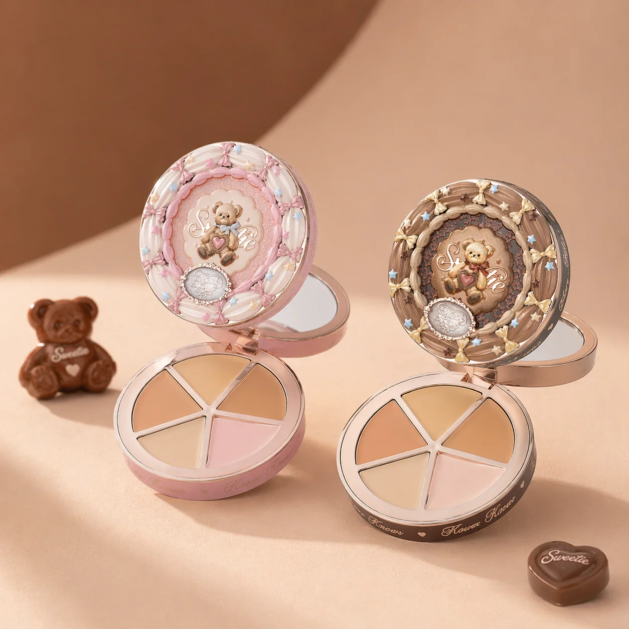 

Палетка консилеров Flower Knows Sweetie Bear 4 цвета: полное покрытие, осветление, коррекция цвета, контуринг, хайлайтер для лица