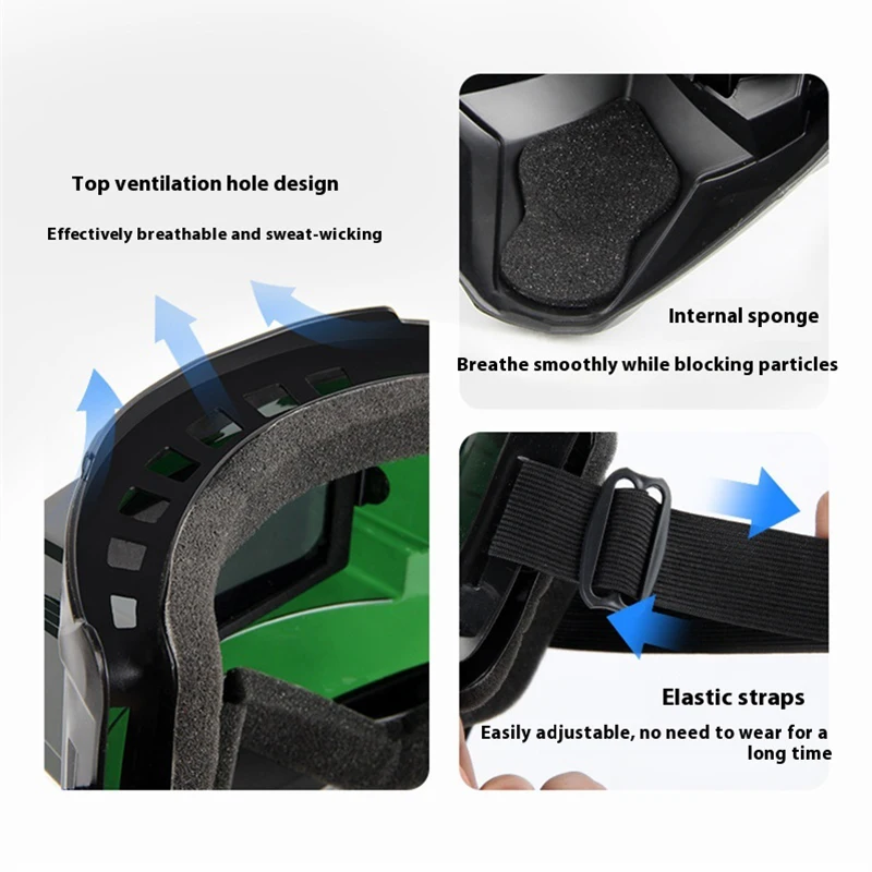 Electric welding head mounted protective mask, high-definition lens, automatic variable light full face welding helmet
