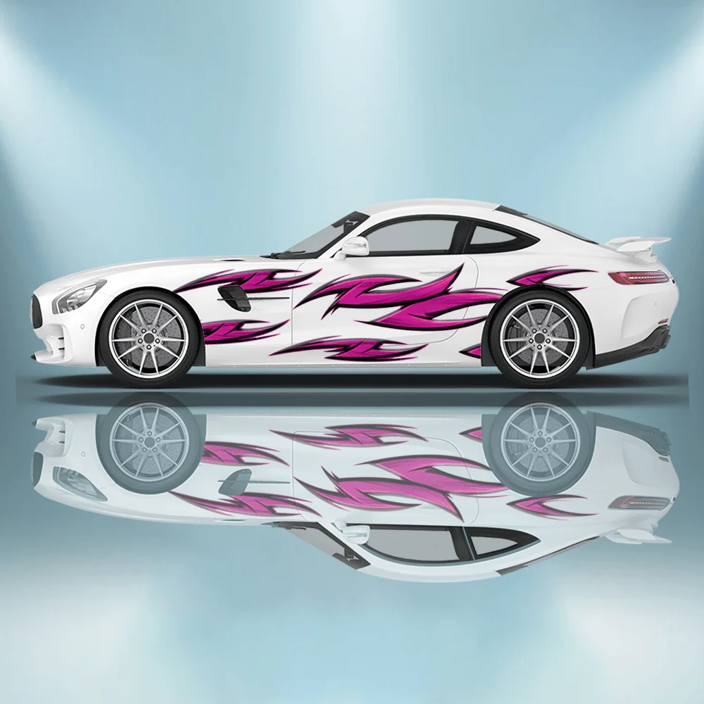2PCS personalized flame pattern decal stickers for cars, full-body decal decoration, scratch protection, waterproof car vinyl wr