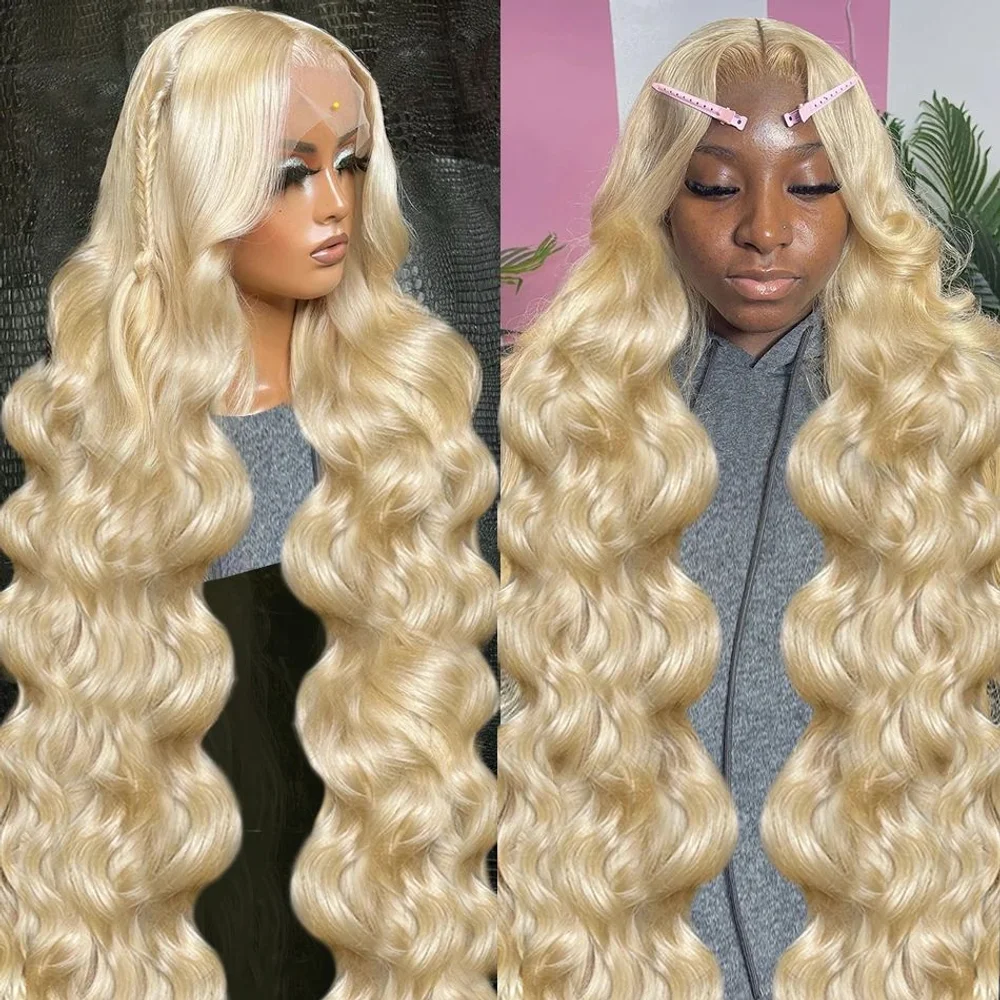 

250% Dentisy 613 Honey Blonde 13x4 HD Transparent Body Wave Lace Frontal Human Hair Wig 30 36 Inch 5x5 Lace Front Wigs for Women