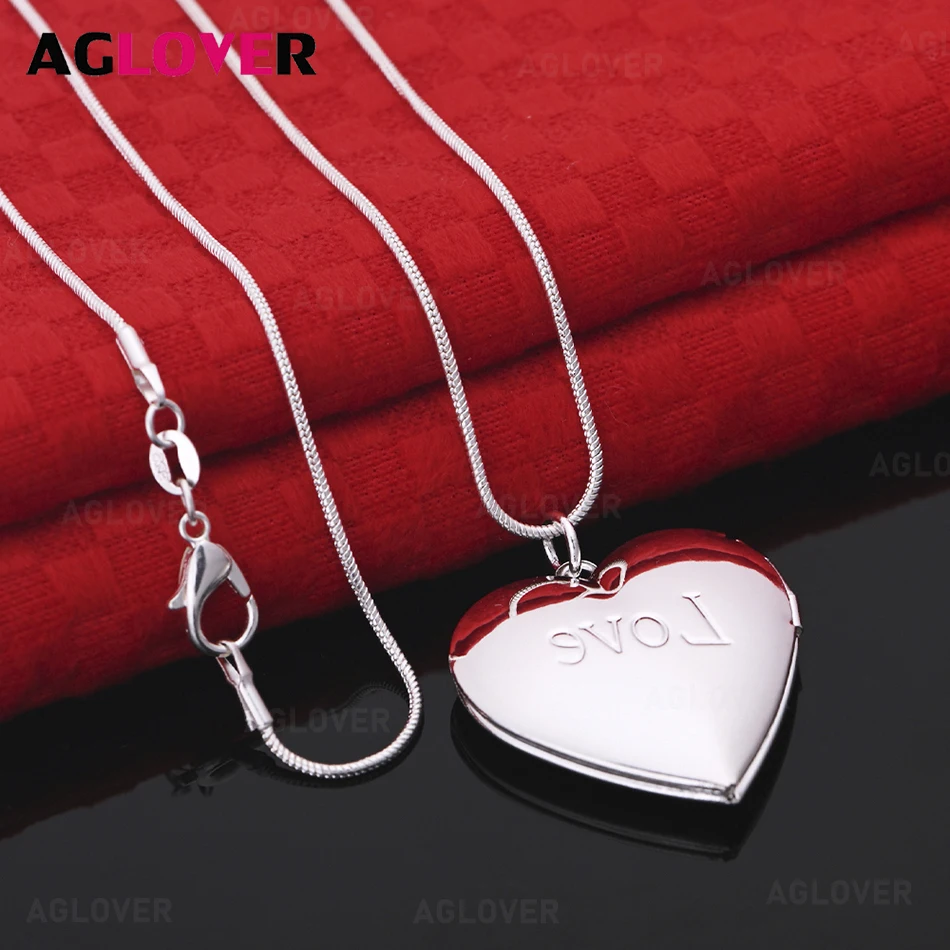 

AGLOVER 925 Sterling Silver Love Open Box LOVE Pendant Necklace Women's Exquisite Cute Wedding Party Jewelry