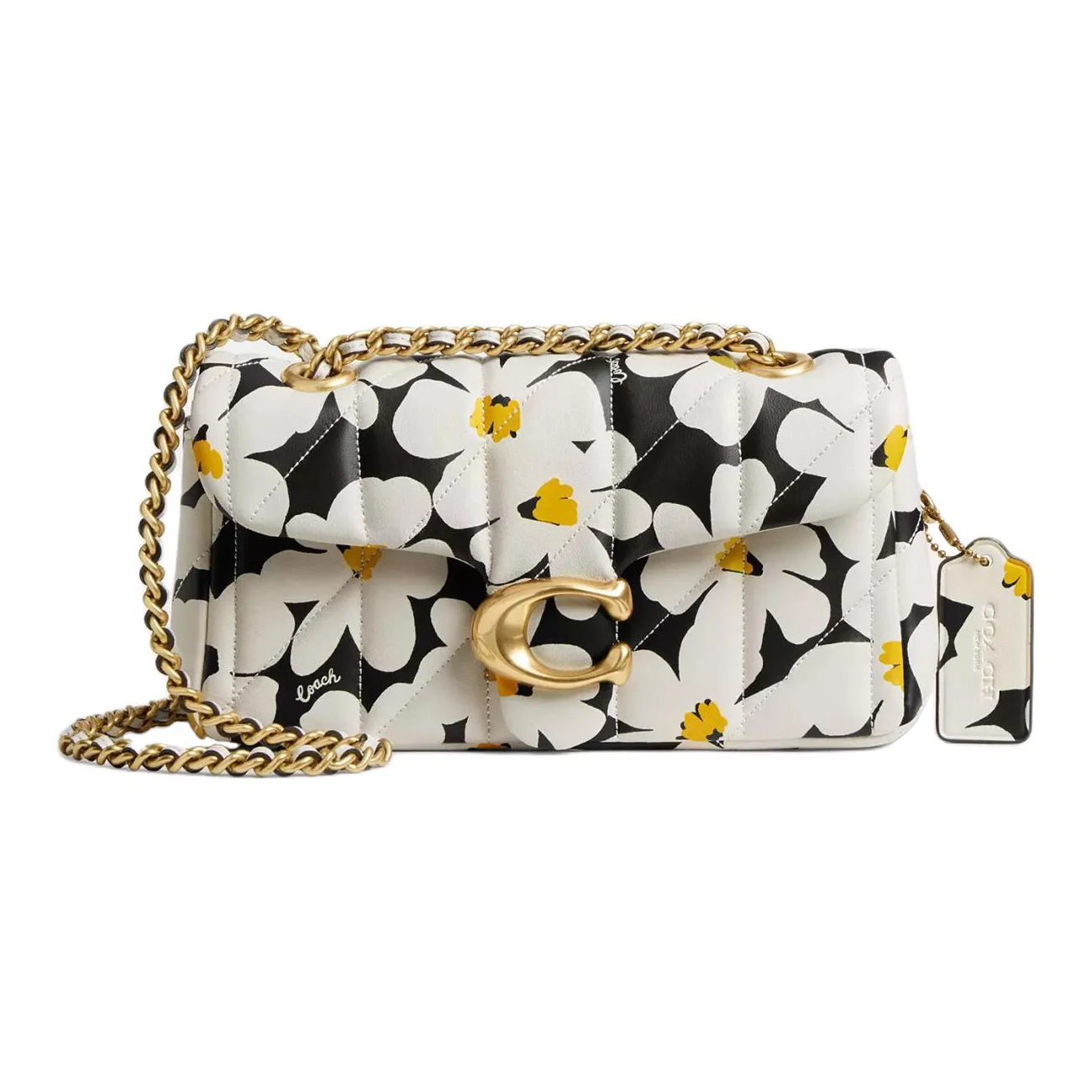 COACH Tabby Nappa Leather Crossbody Bag, Shoulder Bag Small Women's Brass & Chalk Multicolor CR702-B4CAH
