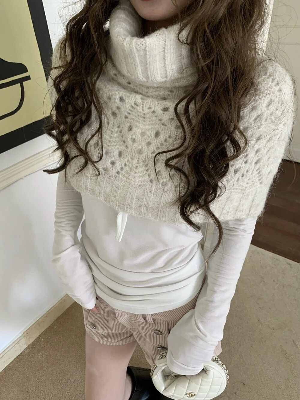 

Корейский свитер-шарф с высоким воротником, модный универсальный дизайн, осень-зима, новинка, теплый вязаный топ для женщин