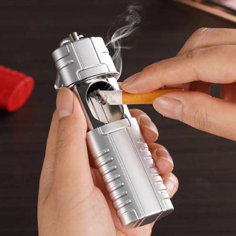 Creative Zinc Alloy Capacity Mini Smoke Extinguisher Pendant Ashtray Double Latch Anti-Spatter Rave Festival Pocket Essential