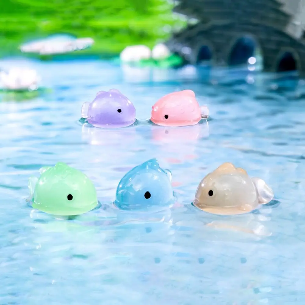 Cute Decorative Luminous Fat Fish Colorful Simulation Fat Fish Resin Ornaments Lifelike Mini Fish Figures Fish Tank