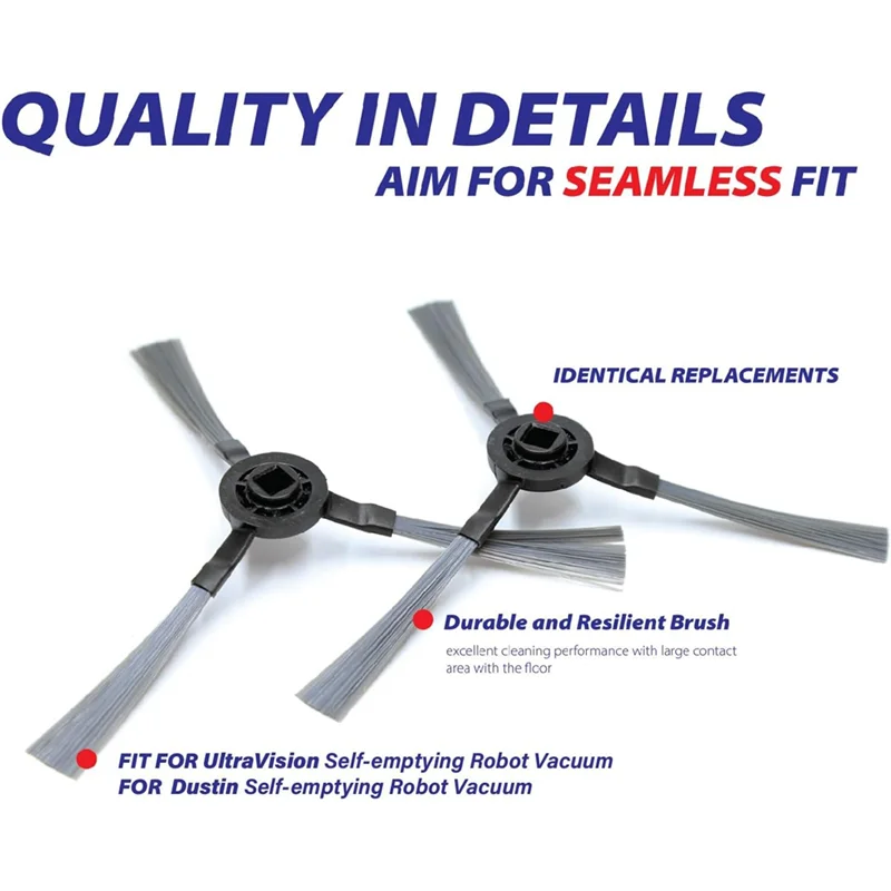 B99A-12PCS Side Brush Mop Filter For Dustin Self-Emptying For Bobsweep Pet24-7-913/Pet24-7-213 For Ultravision Robot Vacuum