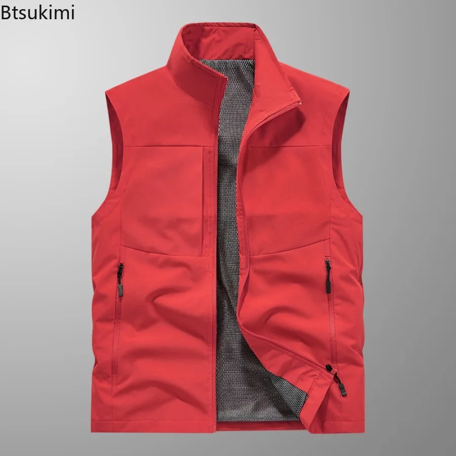 Spring Autumn Men's Outdoor Casual Vests Lightweight Multi-pockets Breathable Waistcoats Men Climbing Fishing Sleeveless Jackets