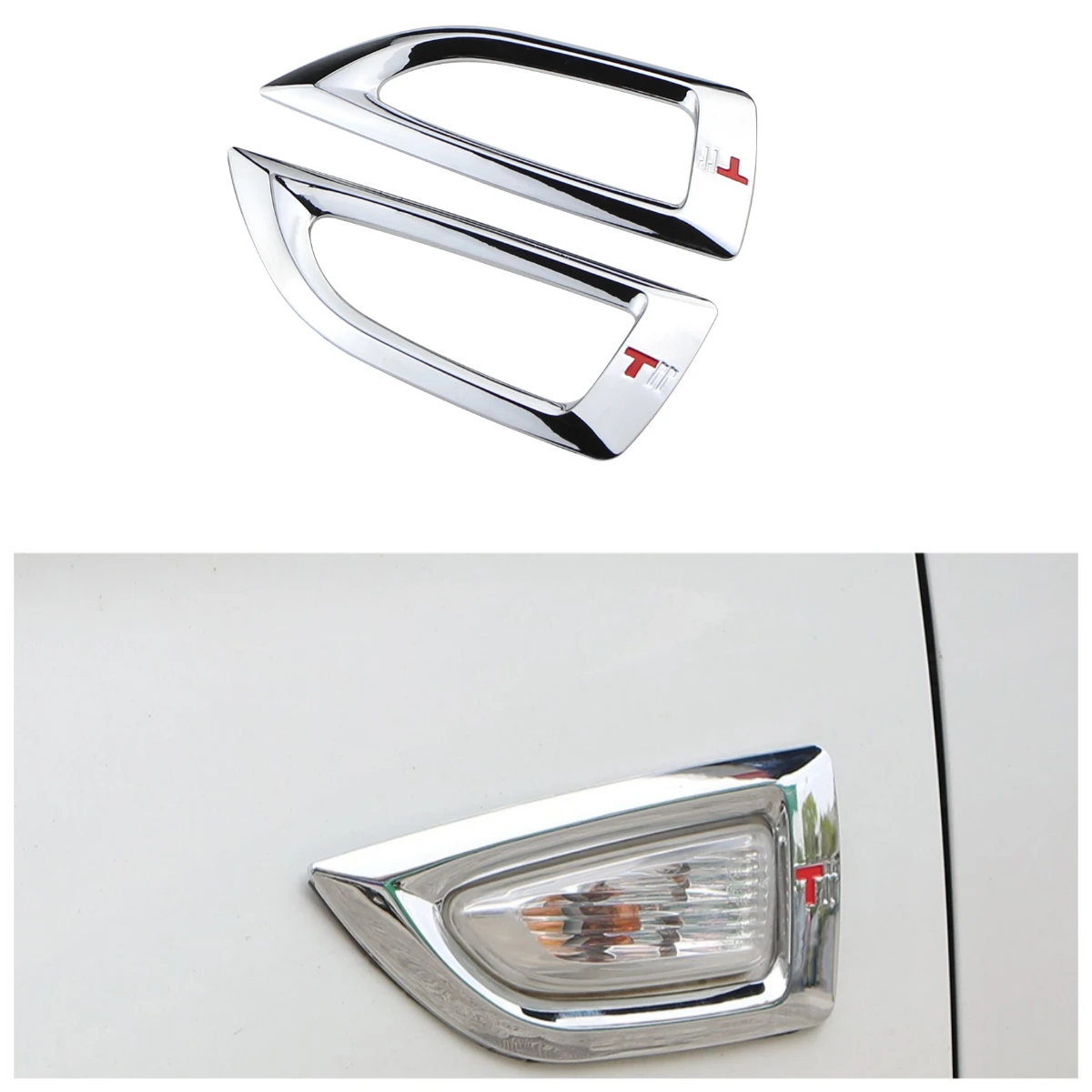 2Pcs Abs Chrome Sid…