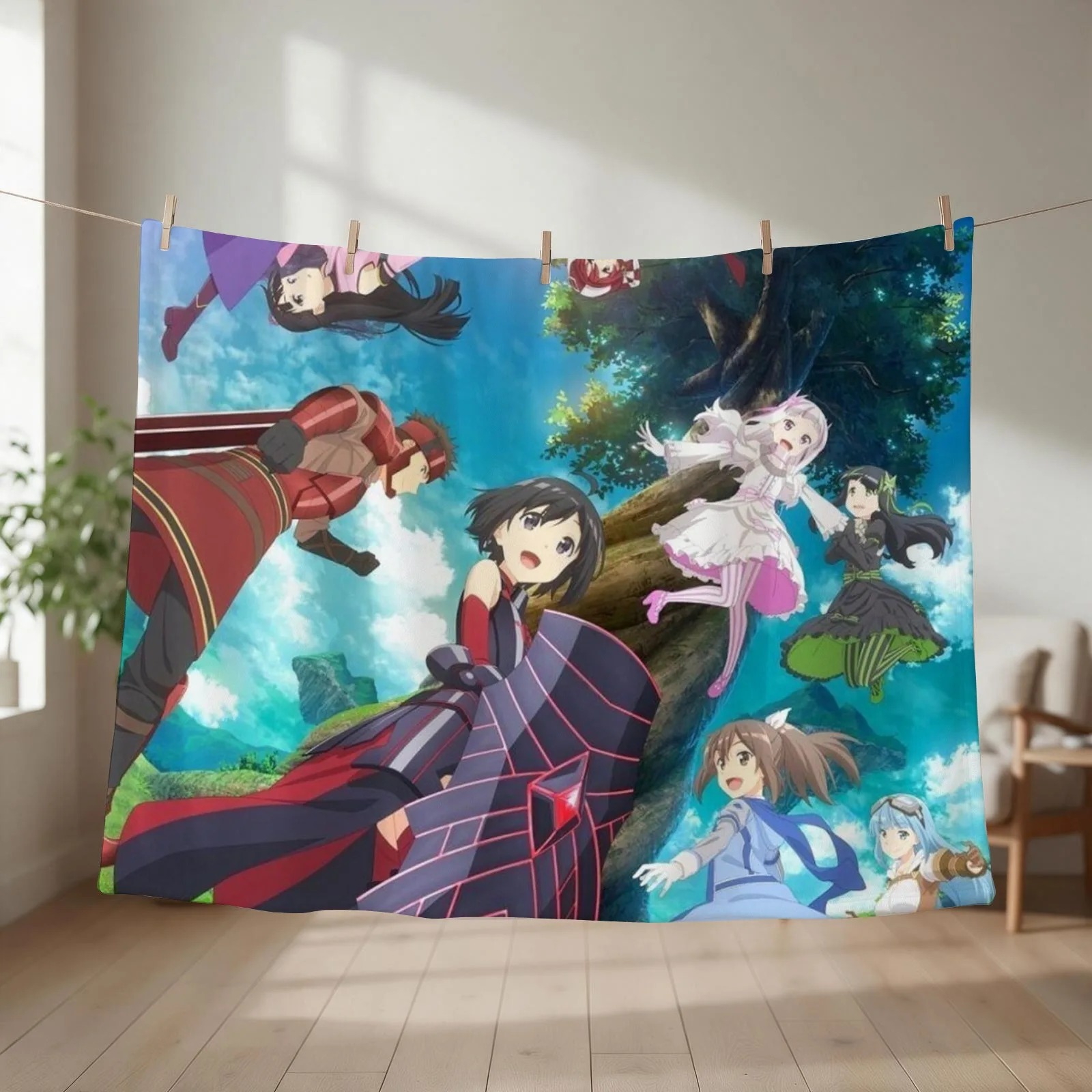 BOFURI: I Don't Want to Get Hurt, so I'll Max Out My Defense 3 Throw Blanket couch cozy soft plush fuzzy picnic outdoor blanket