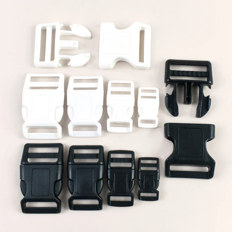 

Meetee 10Pcs Plastic Release Buckle 15-38mm Backpack Shoulder Strap Adjustment Buckles Side Quick Closures Hook DIY Accessories
