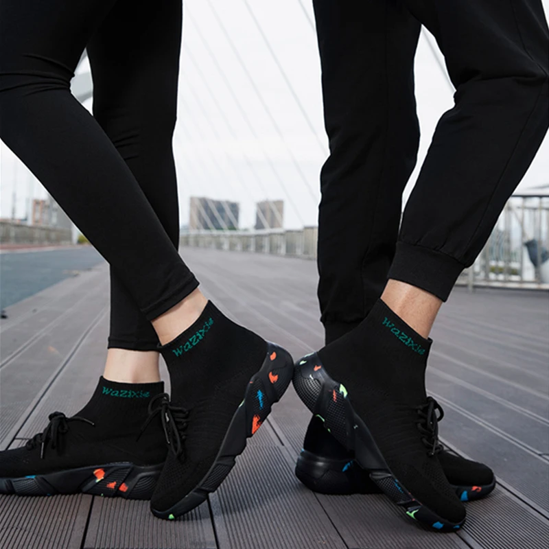 New Women Fashion Sneakers Unisex Boots Sock Shoes Ladies Casual Loafers Student Sports Shoes Woman Men Shoes Plus Size Boots