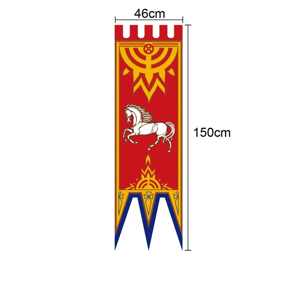 46x150cm Medieval Kingdom Rohan Gondor Horse Tree Banner Flag Wall Hanging Home Dorm Living Room Pennant Flag Burgees Decor