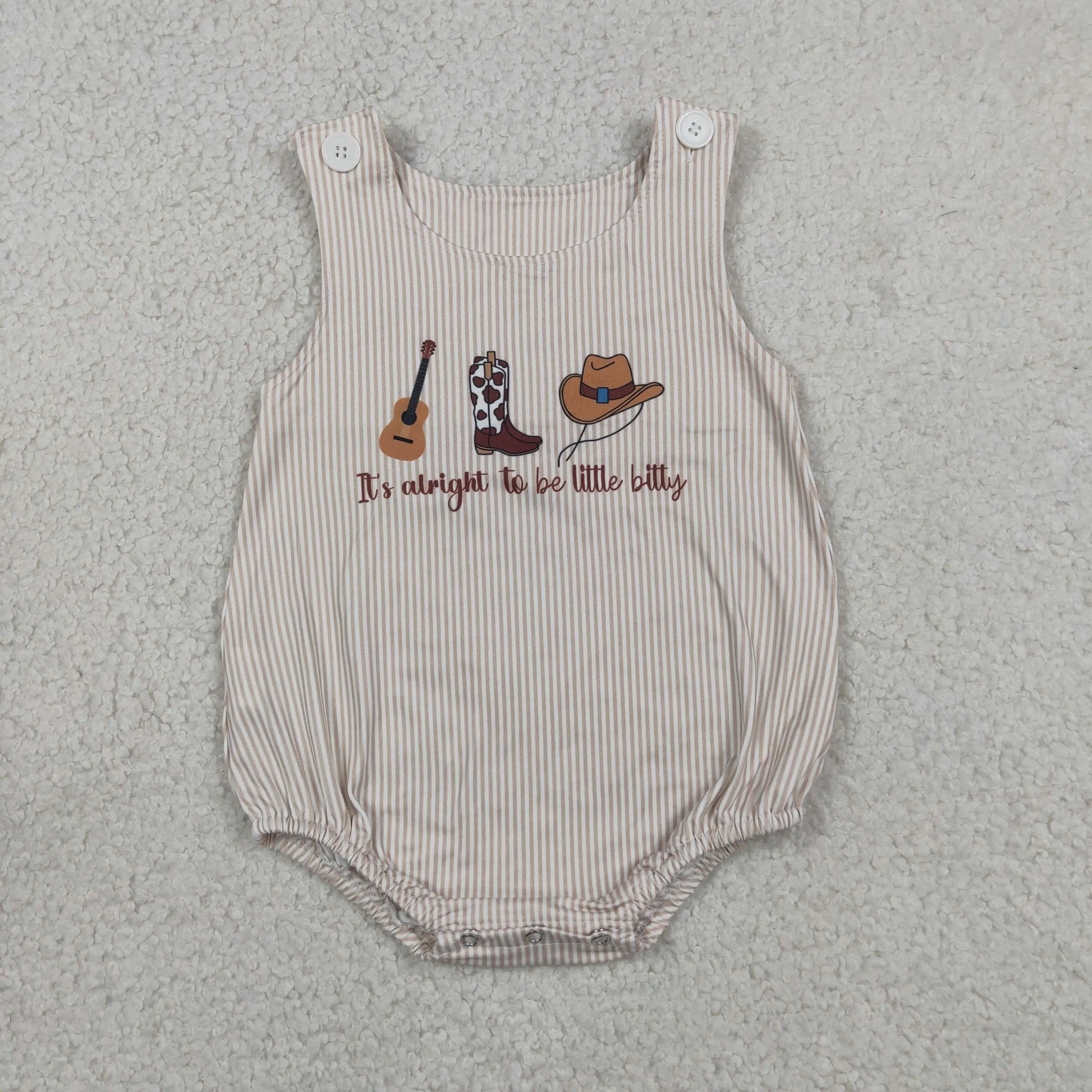 Wholesale Kids Toddler Bubble Romper Children Boys Clothes Newborn Infant Western Coverall Baby Boy Sleeveless Summer Bodysuit
