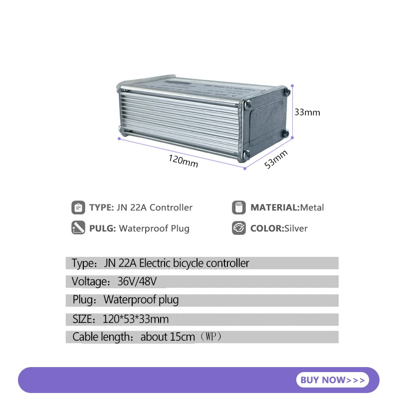 JN 22A Controller Dimensions 120 x 53 x 33 mm
