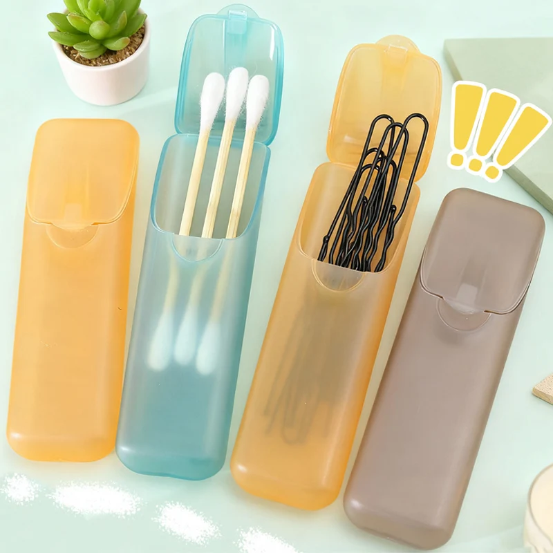 Mini Toothpick Storage Box with Lid Toothpick Case Portable Outdoor Travel Floss Organizer Container Cotton Swab Dispenser