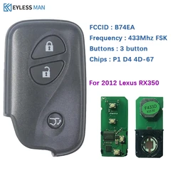 Portachiavi intelligente a 3 pulsanti per telecomando Lexus RX350 2012 con Chip Board FSK 433MHz ID74 numero 89904-48641 FCCID B74EA