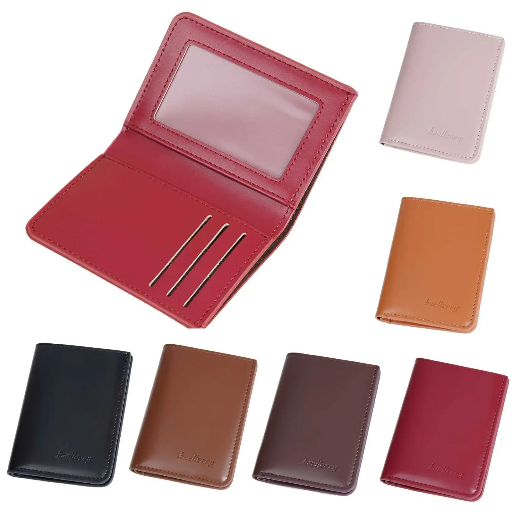 Neue kurze Unisex-Geldbörse für Herren und Damen, einfacher und dünner PU-Leder-Clip, Kartenhalter mit mehreren Steckplätzen