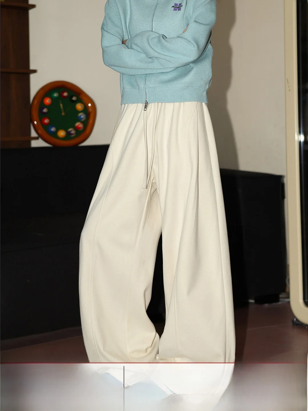 

Американские повседневные брюки для женщин, весенние, прямые, свободные, струящиеся, в пол, с широкими штанинами, на талии с завязками