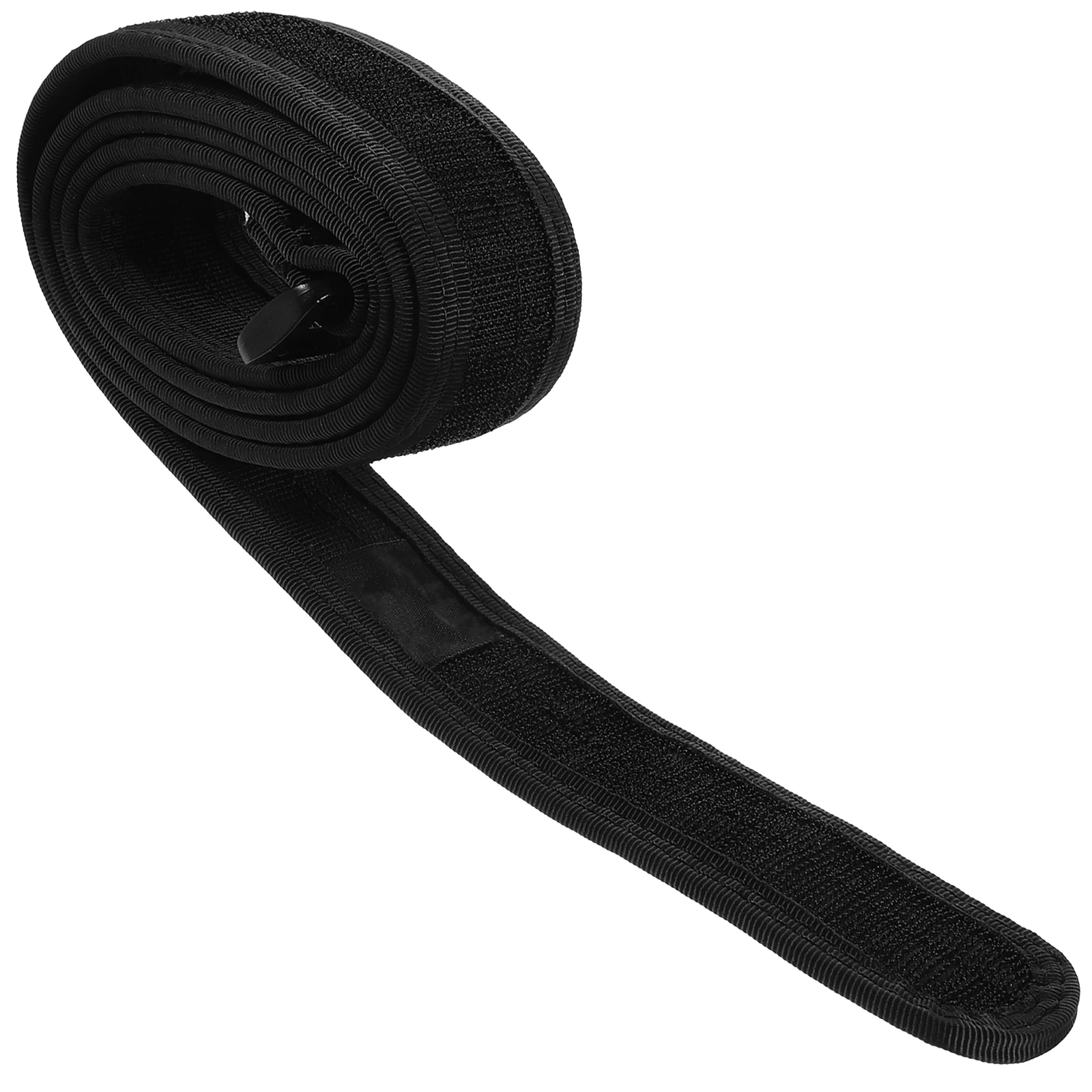 Nylon Weave Black Men Belt Sticky Inner Polymer Buckle Adjustable Length for Daily Work Outdoor Use Heavy Duty