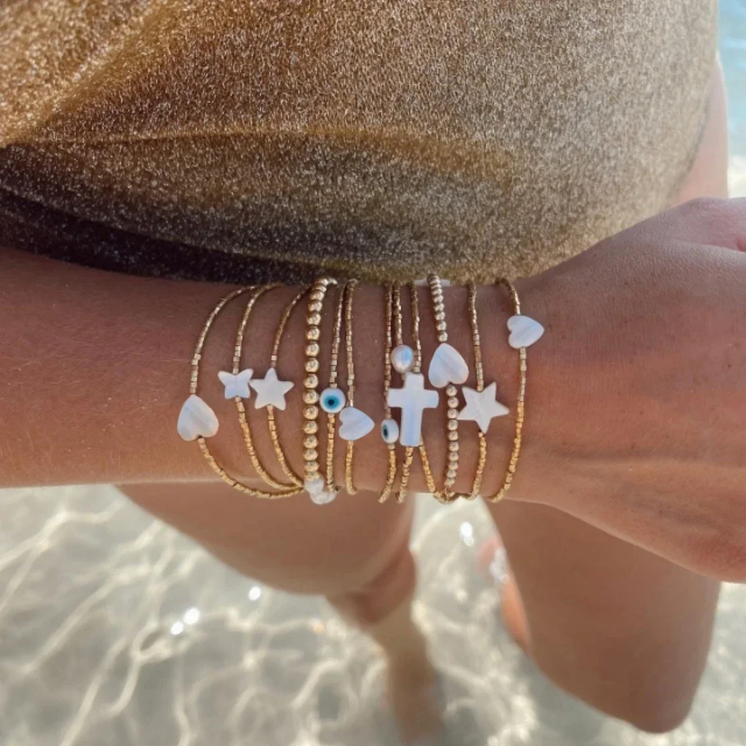 Vlen Miyuki Bracelet  for Women Girl Gift Boho Summer Handmade Beaded Bracelets Glass Beads Pulseras Adjustable Knot Jewelry