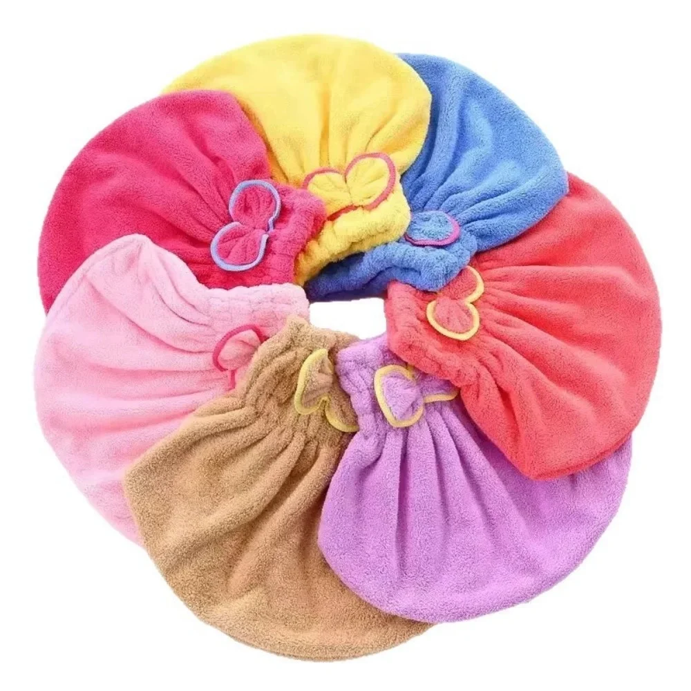 Quick Drying Hair Cap Women Bowtie Bathing Hat Microfiber Towel Superfiber Shower Cap For Spa Bathroom Accessories Shower Cap