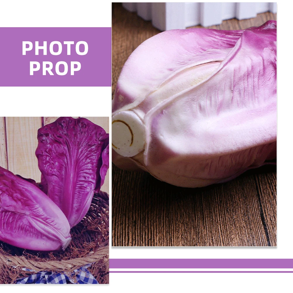 

2Pcs Realistic Artificial Lettuce Decorations Lifelike Simulation Fake Vegetables PU Shop Window