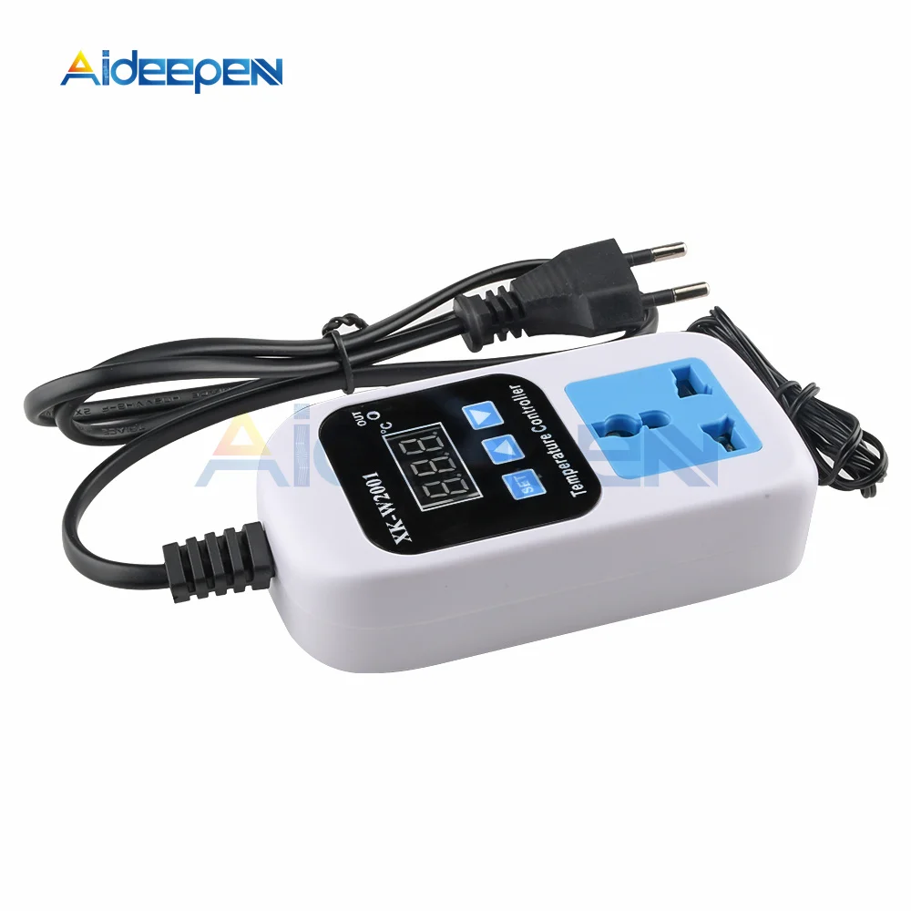 W2001 Digital Control Temperature Microcomputer Thermostat Switch Thermometer New Thermoregulator With Probe 110-220V 1500W EU