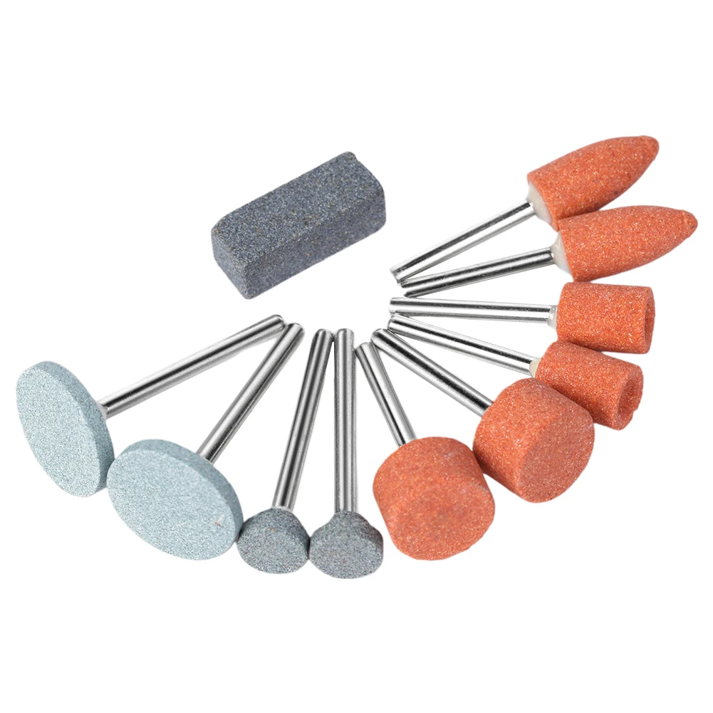 11pcs Rotary Tool Grinding Head Stone Wheel Set For Metal Wood Jade Plastic Precision Grinding Polishing Peeling