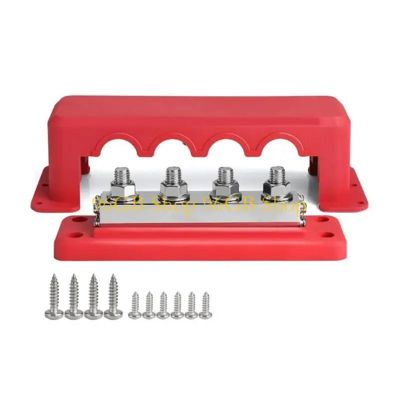

96GB Bus Bar Power Distribution Block 600A 48V Heavy Duty 4 Terminals Block