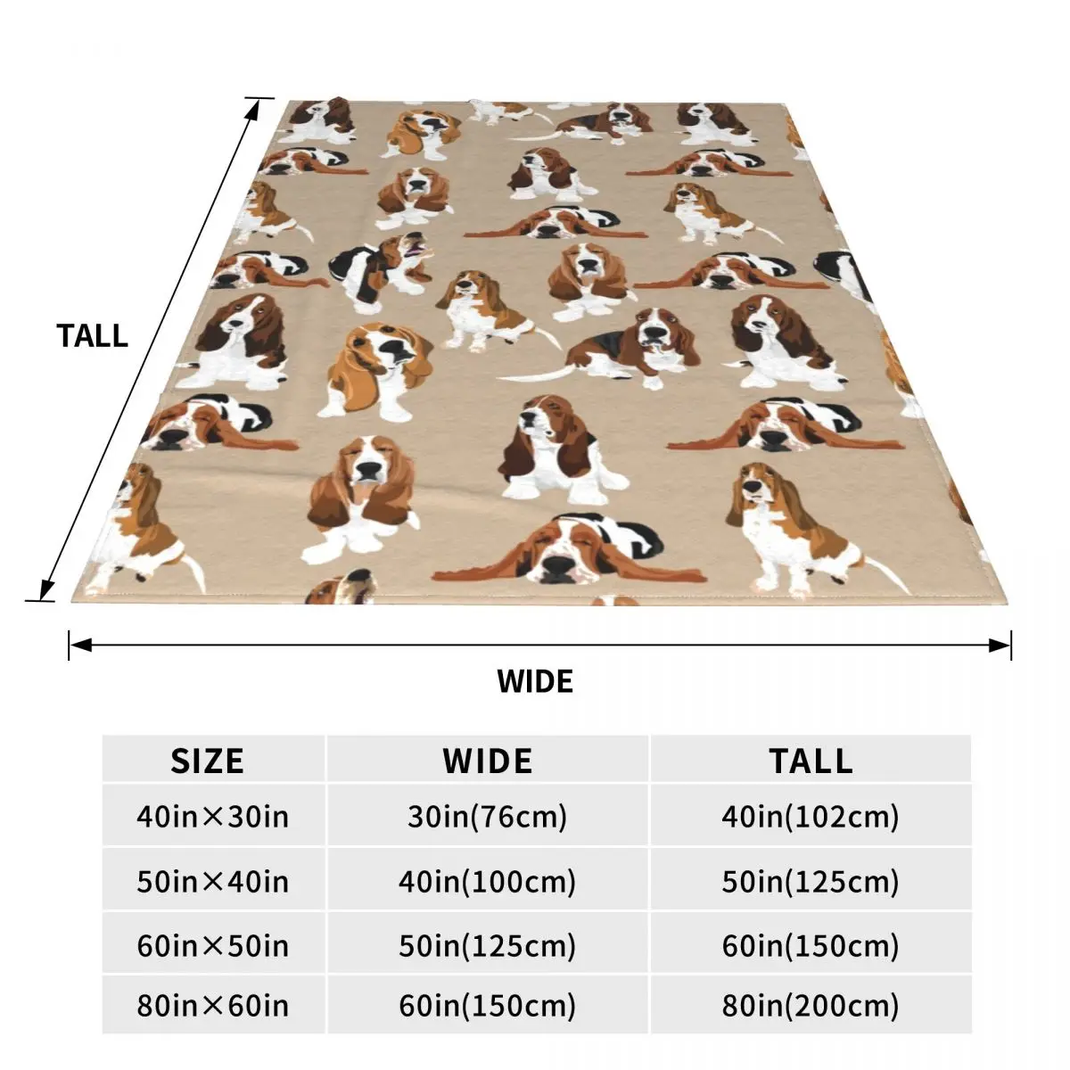 Basset Hound Super Warm Blanket Brown Dog Animal Camping Throw Blanket Winter Colorful Design Flannel Bedspread Sofa Bed Cover