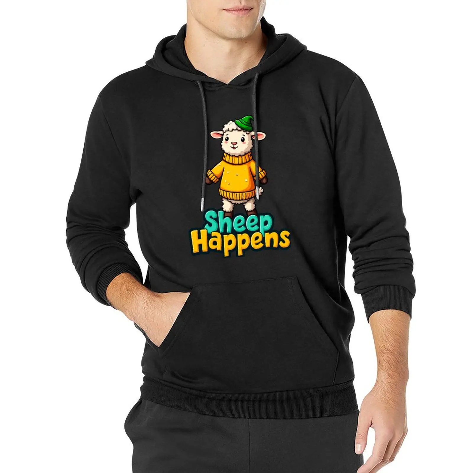 Sheep Happens Pullover Hoodie fashion men korean clothes anime hoodie